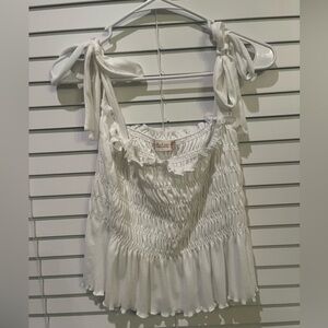Tie Strap White Tank Top